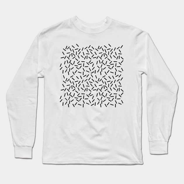 Sprinkles 2 Black on White Long Sleeve T-Shirt by ProjectM